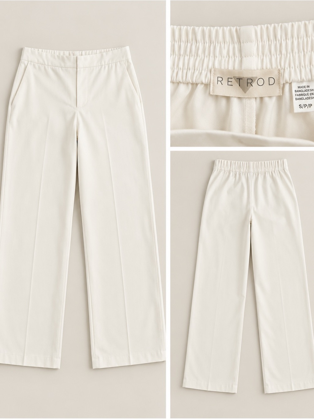 Women's Wide Leg Trousers in White